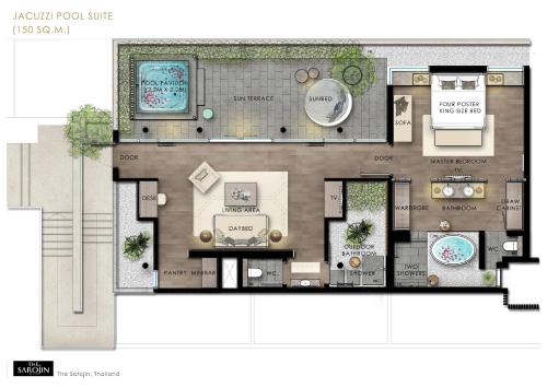 a floor plan of a house at The Sarojin -SHA Extra Plus in Khao Lak