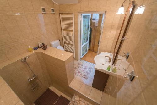 A bathroom at Villa Bonita en Plopilor