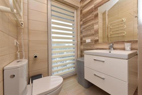 a bathroom with a toilet and a sink at Vila Dia Palanga in Palanga