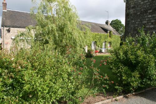 a house with a large tree in the yard at Herbages de Beauvais in Orgères-la-Roche