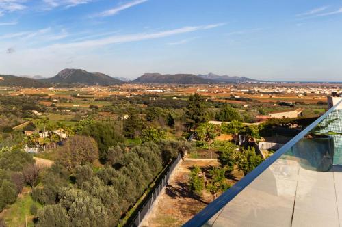 a view from the roof of a house with trees at Montblau in Búger