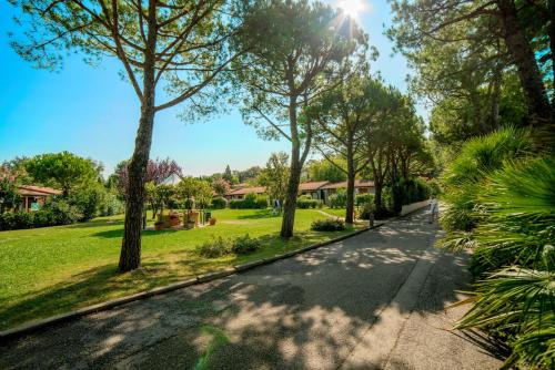 a street in a park with trees and grass at Park Residence Il Gabbiano in Moniga
