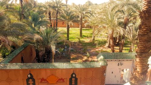 an aerial view of a building with palm trees at Riad Dar Sofian in Zagora
