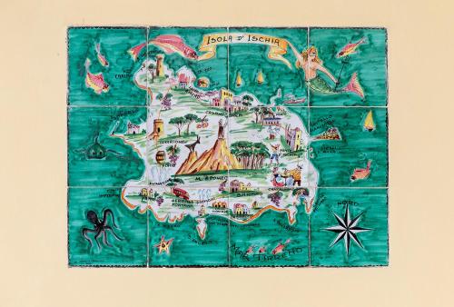 a map of ireland on a wall at B&B Marcantonio - Ischia Ponte in Ischia