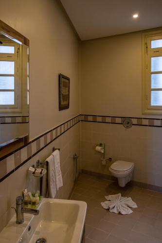a bathroom with a sink and a toilet at Majestic Hotel in Tunis
