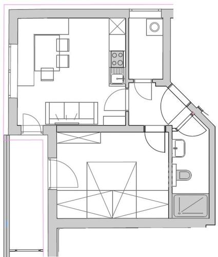 a floor plan of a small house at Holiday Home Zillertal - Haus Gigl in Bruck am Ziller