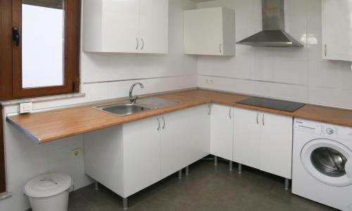 a kitchen with a sink and a washing machine at Apartamento Turistico Puente Romano P4 bajo C in Salamanca