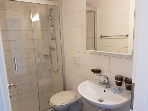 A bathroom at Family friendly Apartment in the heart of Interlaken