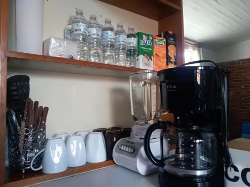 Kemudahan buat kopi dan teh di Casa Mixteca Santo Domingo Oaxaca