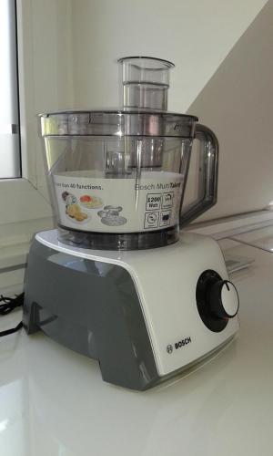 a food processor sitting on top of a counter at Apartment Sagittarius in Kyustendil
