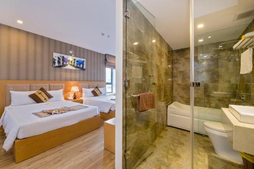 Phòng tắm tại Helios Boutique Hotel & Spa