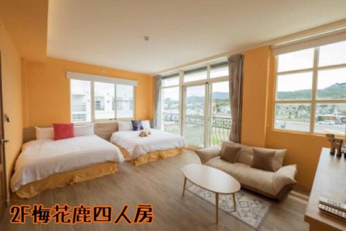 Let's Play B&B 七桃旅宿にあるベッド