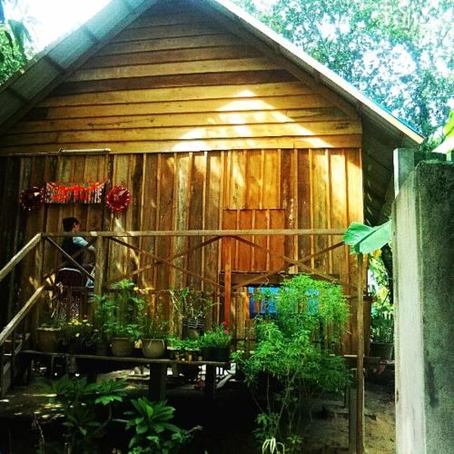 a wooden shed with a bunch of plants in it at Sok Phen Homestay in Siem Reap