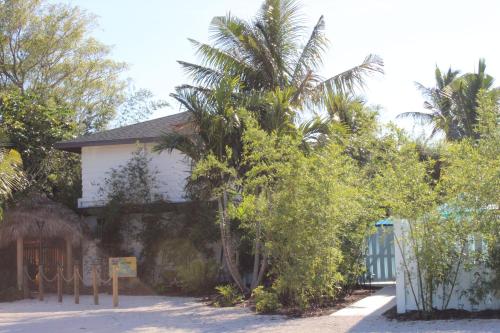 a house with a palm tree in front of it at Siesta Key Palms Resort in Sarasota