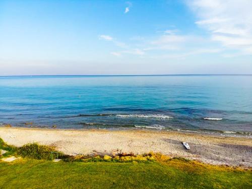 an aerial view of a beach with the ocean at F & B Summer Collection - Kassandra - Mola Kaliva in Mola Kalyva