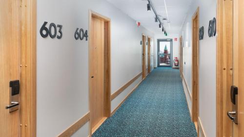 a corridor of an office with a hallway at Home Hotel Magasinet in Trelleborg
