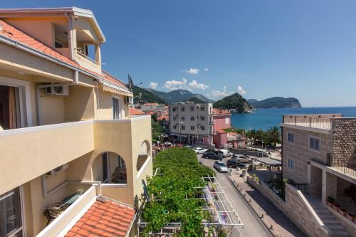 a view of a city from a building at Miomir Perazic Apartments in Petrovac na Moru