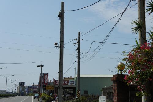 a street with power poles on the side of a road at Paris Motel in Mailiao
