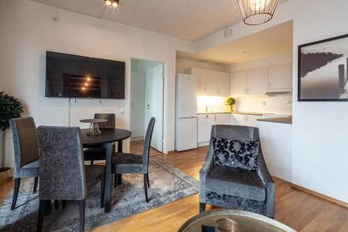 Dapur atau dapur kecil di Wright Apartments - Sørenga