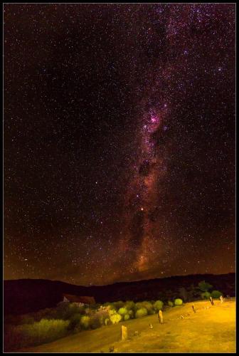 a starry night with people standing in a field at Oudrif Farm in Clanwilliam