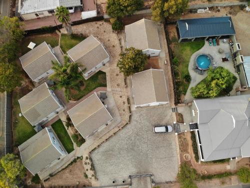 an overhead view of a group of roofs at The Featherbed - Oudtshoorn in Oudtshoorn