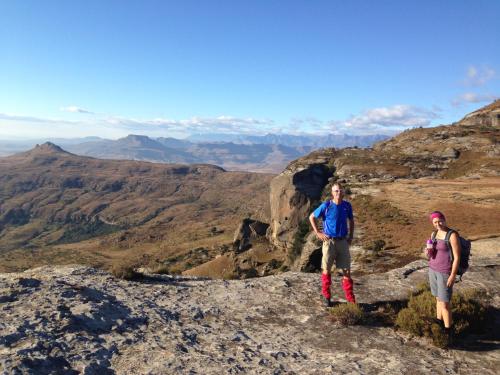 two people standing on the top of a mountain at Cavern Resort & Spa in Bergville