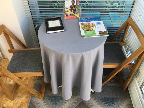 a table with a table cloth on top of it at The Ceramic House in Brighton & Hove