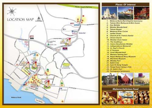 a map of the location of the attraction at Hallmark Leisure Hotel in Melaka