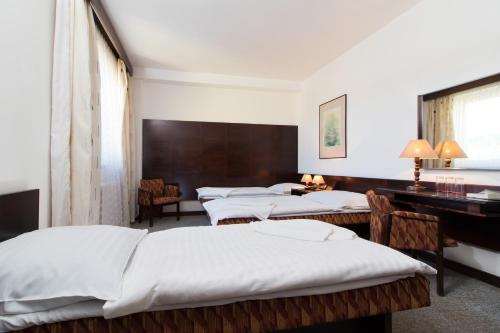 Ein Bett oder Betten in einem Zimmer der Unterkunft Hotel Merkur - Jablonec nad Nisou