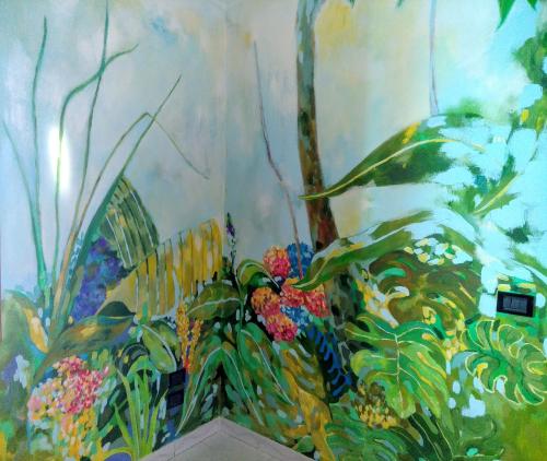 Сад в Night Galleria holiday home - bed & art in Burano - the pink house