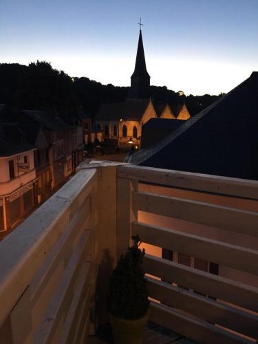 a view from the roof of a building with a plant at La Seine en couleurs in Duclair