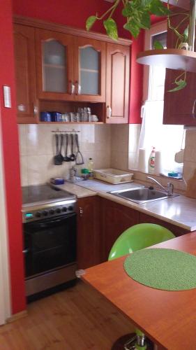 Nhà bếp/bếp nhỏ tại Mediterrán Szállás