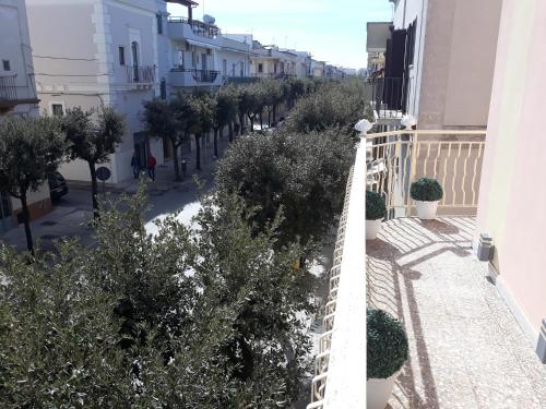 a balcony of a building with trees and bushes at B&B miccoli in Grottaglie