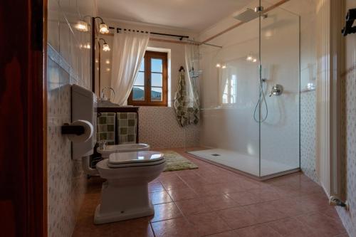 トレモージネ・スル・ガルダにあるCasa San Francescoのバスルーム(トイレ、シャワー付)
