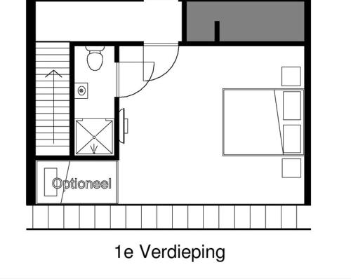 a floor plan of a small apartment with a room at B&B Hof 't Sprakel in Haaksbergen