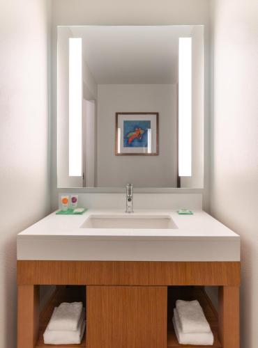 a bathroom with a sink and a mirror at Hyatt Place Sandestin at Grand Blvd in Destin