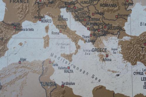 a map of the world with countries at La Palombara in Ponzano Romano