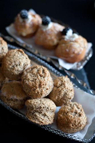 a plate of blueberry muffins on a table at The Herons Rest Townhouse B&B in Galway