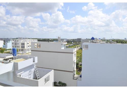 a view from the roof of a white building at Cherry Hotel Bến Lức in Bến Lức