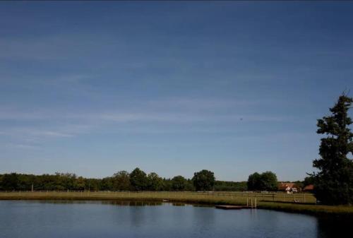 a large body of water with trees in the background at Haras du Vignault in Salbris