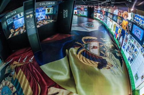 a slide in a store with a painting on it at Gran Bourbon Hotel Asuncion in Asuncion