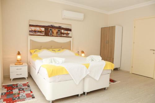 Katil atau katil-katil dalam bilik di Villa Central Dalyan