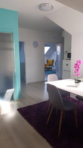 Kuchyň nebo kuchyňský kout v ubytování Promenad Apartman