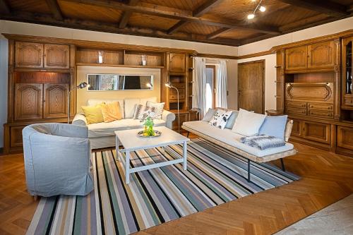 a living room with a couch and a table at Payerbach Apartments in Payerbach