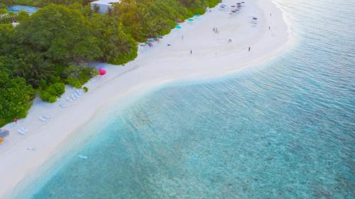 an aerial view of a beach in the ocean at Trip Villa in Ukulhas