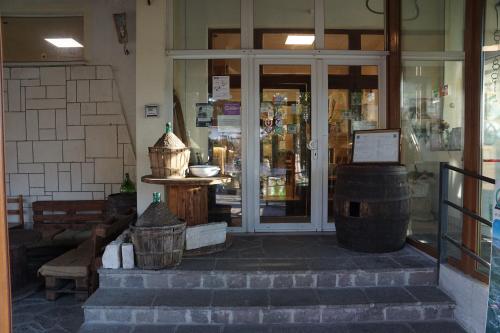 a store front of a store with a glass door at Albergo Ristorante Monte Selva in Barisciano