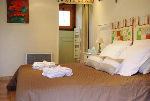 Cama o camas de una habitación en Chambres d'hôtes La Téoulère