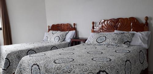 Un pat sau paturi într-o cameră la Hotel Posada Sernichari