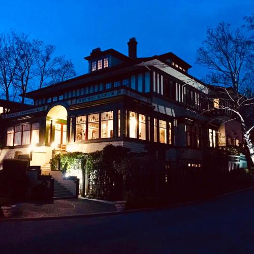 a large house is lit up at night at Beaconsfield Bed and Breakfast - Victoria in Victoria
