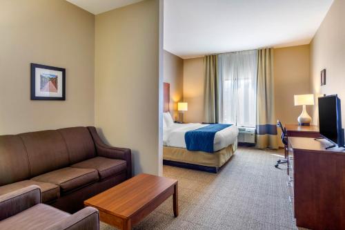 una camera d'albergo con un divano e un letto di Comfort Inn South Chesterfield - Colonial Heights a Colonial Heights